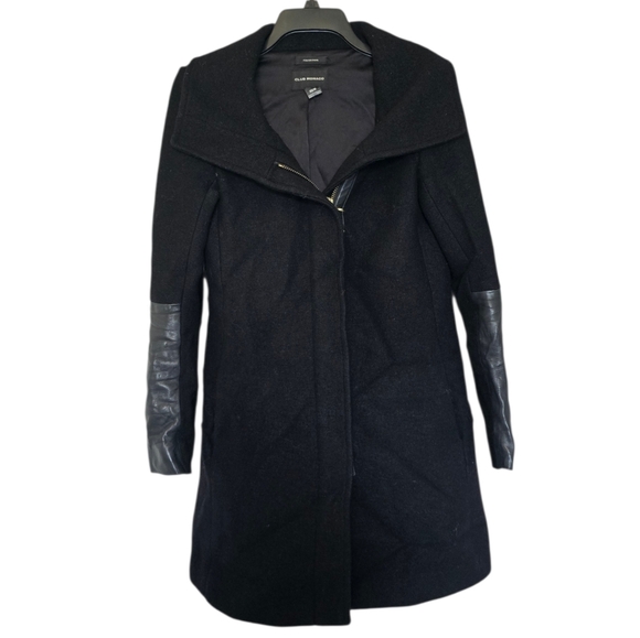 Club Monaco Wool And Leather Coat Size Xs - Picture 7 of 7